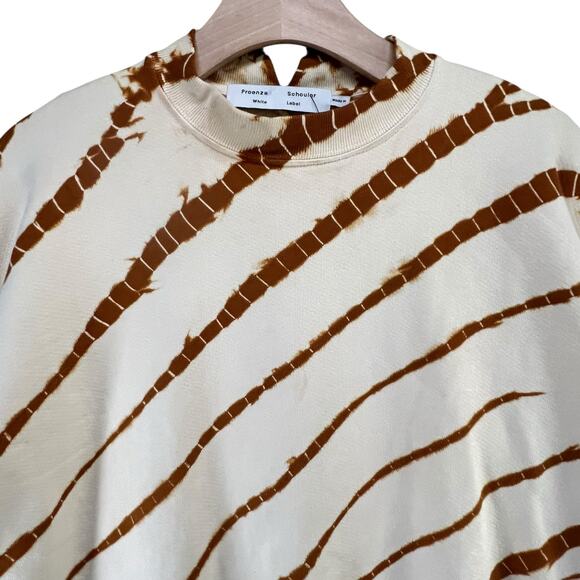 Proenza Schouler White Label Sweatshirt Womens XS Ecru Brown Tie Dye Chic USA - Picture 6 of 14